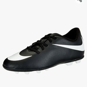 NIKE Kids Jr Bravata  Soccer Cleat,  black & white youth size 2 or 3